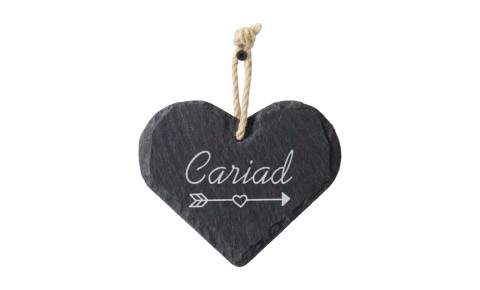 Cariad Medium Welsh Slate Heart 